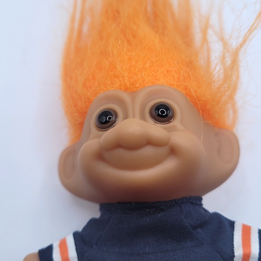 Vtg Rare Russ Troll Doll Chicago Bears Team NFL Tag Orange Hair 1990s Football - Picture 2 of 9